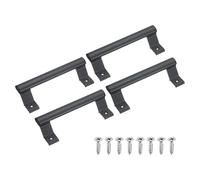 sourcing map 4 Pack Sliding Barn Door Handle, 20cm Aluminum Alloy Sliding Door Pull Handles with Screws Glass Door Pull for Patio Garages Shed Balcony Gate, Dark Gray