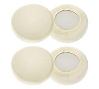 sourcing map 4 Pack Stool Covers Round, 16-18 Inch Bar Stool Covers Washable Dustproof Slipcover Seat Cushion with Elastic No Sponge Pad for Bar Kitchen Living Room Decor, Cream White