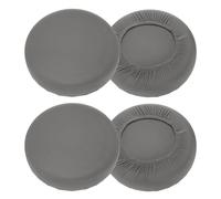 sourcing map 4 Pack Stool Covers Round, 16-18 Inch Bar Stool Covers Washable Dustproof Slipcover Seat Cushion with Elastic No Sponge Pad for Bar Kitchen Living Room Decor, Gray