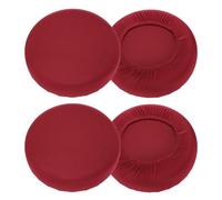 sourcing map 4 Pack Stool Covers Round, 16-20 Inch Bar Stool Covers Washable Dustproof Slipcover Seat Cushion with Elastic for Bar Kitchen Living Room Decor, Wine Red