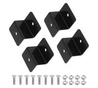 sourcing map 4 Pack Z Brackets, 30mm Aluminum Alloy Solar Panel Bracket Lightweight Solar Panels Z Bracket with Nuts and Bolts for Roof RVs Boat Off Grid, Black