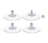 sourcing map 4 Packs Suction Cups for Glass 85mm/3.3" Dia Clear PVC Window Glass Suction Sucker Pads with M8 x 18mm Screw for Window Bathroom Door Glass Wall Car Sun Shade