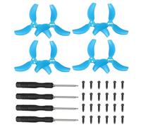 sourcing map 4 Pair 3032S Propellers, Propeller Blades Low Noise Wings Quick Replacement Colorful Wing Blade Spare Part for Drone Handheld Quadcopter Drone Accessories, Blue