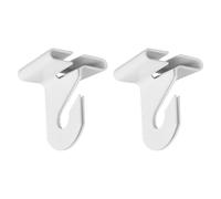 sourcing map 4 Pair Drop Ceiling Hooks 1" W Metal T-Bar Track Clip Suspended Drop Ceiling Tiles Ceiling Hooks for Hanging Plants & Decorations, White
