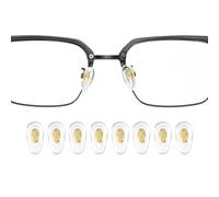 sourcing map 4 Pairs Eyeglass Nose Pad 6.5mm Thickness Silicone Anti-Slip Glasses Nose Grips Air Bag Copper Core Glasses Nose Pads for Plastic Frames Glasses Sunglasses, Gold