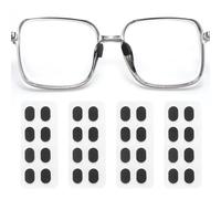 sourcing map 4 Pairs Eyeglass Nose Pads Soft Foam Anti Slip Glass Nose Pads Adjustable Non-Slip 1mm Self-Adhesive Oval Glasses Nose Pads for Plastic Frames Glasses Sunglasses, Black