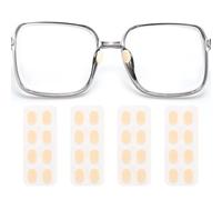 sourcing map 4 Pairs Eyeglass Nose Pads Soft Foam Anti Slip Glass Nose Pads Adjustable Non-Slip 1mm Self-Adhesive Oval Glasses Nose Pads for Plastic Frames Glasses, Skin Color