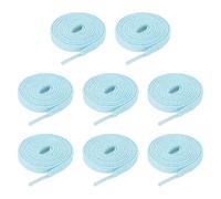 sourcing map 4 Pairs Flat Shoe Laces 5/16" x 100" Polyester Shoestring Flat Elastic Shoelaces for Sneakers Skate Shoes Boots, Light Blue
