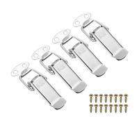 sourcing map 4 Pcs 0.65 Inch 304 Stainless Steel Spring Loaded Toggle Latch Catch Hasp Clamp Lock with Screw for Cabinet Door Barn Wooden Case Chest, Silver