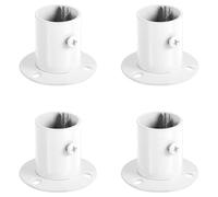 sourcing map 4 Pcs 0.98 inch Pole Sockets Flange Rod Holder, Stainless Steel Closet Rod Bracket, Wall Mount Curtain Rod Bracket for Wardrobe Shower