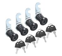 sourcing map 4 Pcs 1-1/8" Keyed Alike Cabinet Cam Lock with Key Tubular Locks Black