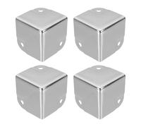 sourcing map 4 Pcs 1.38" x 1.38" Speaker Corner Protectors, Iron Box Corner Edge Guard Box Corner Edge Guard for Speaker, Guitar, Stage, Cabinets, Accessories Replacement, Silver