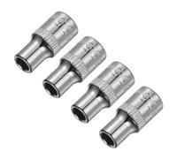 sourcing map 4 Pcs 1/4-Inch Drive 5.5mm 6-Point Shallow Socket, Metric, Steel with Chrome Plated