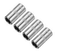 sourcing map 4 Pcs 1/4-Inch Drive 8mm 6-Point Shallow Socket, Metric, Steel with Chrome Plated