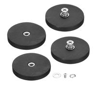 sourcing map 4 Pcs 1.7" Dia Rubber Coated Magnets, 19LBS Anti-Scratch Flag Magnet Base with M5 Female Threaded Studs and Nut Magnets Holder for Camera