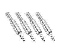 sourcing map 4 Pcs 1/8" TS Audio Male Plug, 3.5mm Mono Jack Plug Adapter Replacement, 2 Pole Solder Jack Cable Connector for Speaker Microphone Guitar (Silver Tone)