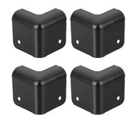 sourcing map 4 Pcs 1.85" x 1.85" Speaker Corner Protectors, Iron Box Corner Edge Guard Box Corner Square Edge Guard for Speaker, Guitar, Stage, Cabinets, Accessories Replacement, Black