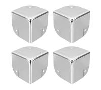 sourcing map 4 Pcs 1.97" x 1.97" Speaker Corner Protectors, Iron Box Corner Edge Guard Box Corner Edge Guard for Speaker, Guitar, Stage, Cabinets, Accessories Replacement, Silver