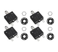 sourcing map 4 Pcs 10Amp Push Button Circuit Breaker,125/250V AC 50V DC Manual Reset Thermal Overload Protector Thermal Circuit Breaker for Industrial Auto Cars