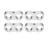 sourcing map 4 Pcs 10AN Hose Separator Clamp 19mm 3/4" ID Fuel Line Mounting Clamps Aluminum Hose Fitting Adapter Divider for Oil Hose Water Pipe Gas Line, Silver