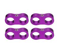 sourcing map 4 Pcs 10AN Hose Separator Clamp 19mm 3/4" ID Fuel Line Mounting Clamps Aluminum Hose Fitting Adapter Divider for Oil Hose Water Pipe Gas Line, Purple