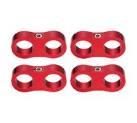 sourcing map 4 Pcs 10AN Hose Separator Clamp 19mm 3/4" ID Fuel Line Mounting Clamps Aluminum Hose Fitting Adapter Divider for Oil Hose Water Pipe Gas Line, Red