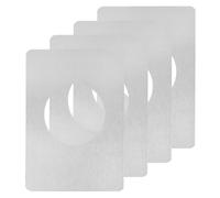 sourcing map 4 Pcs 130x90mm / 5.12"x3.54" Door Knob Reinforcement Plate, Stainless Steel Door Hole Cover Lock Repair Plate for Door Knob Fixing Backing, Silver