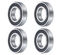 sourcing map 4 Pcs 16002-2RS Deep Groove Ball Bearing, 15mm x 32mm x 8mm High Carbon Chrome Steel Z0 Double Rubber Sealed Bearing (ABEC1)