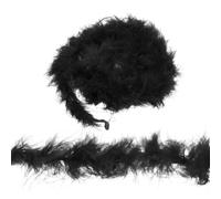 sourcing map 4 Pcs 2.2 Yards Feather Boa, Colourful Feather Boas Bulk, Artificial Fluffy Boas for Costume, DIY Craft, Home Wedding Party Decoration, Black