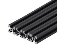 sourcing map 4 Pcs 2020 V Slot Aluminum Extrusion 200mm(7.87 Inch) Black European Standard Anodized Linear Rail for 3D Printer Laser Engraving Machine