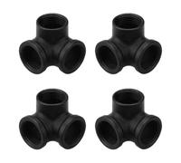 sourcing map 4 Pcs 3-Way Iron Pipe Connectors, 3/4" Side Outlet Elbow Corner Pipe Fitting Malleable Iron Plumbing Fittings for Industrial Shelving Decor Furniture DIY Projects