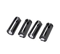 sourcing map 4 Pcs 3 x 1.5V AAA Round Shape Battery Holder Storage Case Box Black