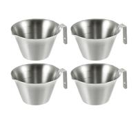 Sourcing Map 4 Pcs 304 Stainless Steel Espresso Measuring Cup, Silver