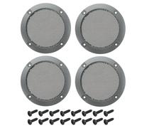 sourcing map 4 Pcs 3inch Black Speaker Grill Mesh Metal Woofer Guard Protector Dust Cover Iron Gray Decorative Circle ABS Frame with Screws for Home Audio Car Speaker Replacement
