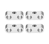 sourcing map 4 Pcs 4AN Hose Separator Clamp 10mm 3/8" ID Fuel Line Mounting Clamps Aluminum Hose Fitting Adapter Divider for Oil Hose Water Pipe Gas Line, Silver