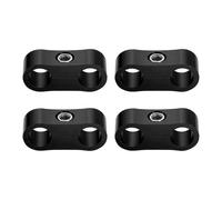 sourcing map 4 Pcs 4AN Hose Separator Clamp 10mm 3/8" ID Fuel Line Mounting Clamps Aluminum Hose Fitting Adapter Divider for Oil Hose Water Pipe Gas Line, Black