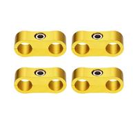 sourcing map 4 Pcs 4AN Hose Separator Clamp 10mm 3/8" ID Fuel Line Mounting Clamps Aluminum Hose Fitting Adapter Divider for Oil Hose Water Pipe Gas Line, Gold