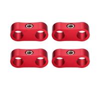 sourcing map 4 Pcs 4AN Hose Separator Clamp 10mm 3/8" ID Fuel Line Mounting Clamps Aluminum Hose Fitting Adapter Divider for Oil Hose Water Pipe Gas Line, Red