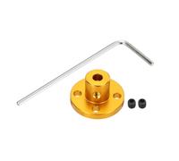 sourcing map 4 Pcs 4mm Flange Coupling Connector Rigid Guide Model Coupler Accessory Shaft Axis Fittings with Mini Hex Wrench and Fastening Screw for DIY RC Model Motors,Gold