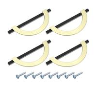 Sourcing Map 4 Pcs 5.04 Inch Half Moon Drawer Pulls, Gold/Black Zinc Alloy Cabinet Hardware