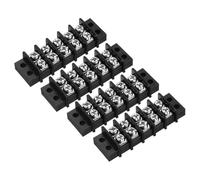 sourcing map 4 Pcs 5 Positions Terminal Block 300V 20A 9.5mm Pitch Dual Rows 5 Circuits DIN Row Screw Terminals Strip