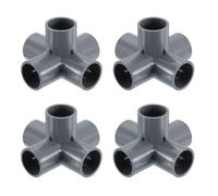 Sourcing Map 4 Pcs 5 Way PVC Elbow Connector, 1" PVC Fittings, Grey