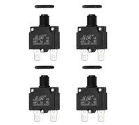 sourcing map 4 Pcs 5Amp Thermal Circuit Breaker, 125/250V AC 32V DC Push Button Manual Reset Circuit Overload Protector Switch, Black