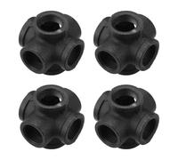 sourcing map 4 Pcs 6-Way Iron Pipe Connectors, 3/4" Side Outlet Elbow Corner Pipe Fitting Malleable Iron Plumbing Fittings for Industrial Shelving Decor Furniture DIY Projects