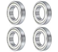 sourcing map 4 Pcs 60/28-2Z Deep Groove Ball Bearing, 28mm x 52mm x 12mm High Carbon Chrome Steel Z3 Double Rubber Sealed Bearing (ABEC3)