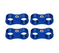 sourcing map 4 Pcs 6AN Hose Separator Clamp 14mm 9/16" ID Fuel Line Mounting Clamps Aluminum Hose Fitting Adapter Divider for Oil Hose Water Pipe Gas Line, Blue