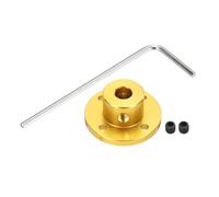 sourcing map 4 Pcs 6mm Flange Coupling Connector Rigid Guide Model Coupler Accessory Shaft Axis Fittings with Mini Hex Wrench and Fastening Screw for DIY RC Model Motors,Gold