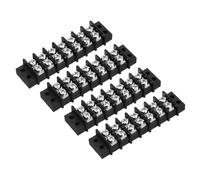 sourcing map 4 Pcs 7 Positions Terminal Block 300V 20A 9.5mm Pitch Dual Rows 7 Circuits DIN Row Screw Terminals Strip