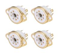 sourcing map 4 Pcs 7pin Tube Socket Ceramic Tube Socket,Vacuum Tube Protect Tube Pin Socket PCB Tube Socket White