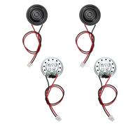 sourcing map 4 Pcs 8 Ohm Small Speaker, 0.5W 20mm Diameter Metal Shell Round Magnet Tiny Speaker with 100mm Terminal Wire Micro Internal for DVD, EVD, Mini Home Audio Loudspeaker